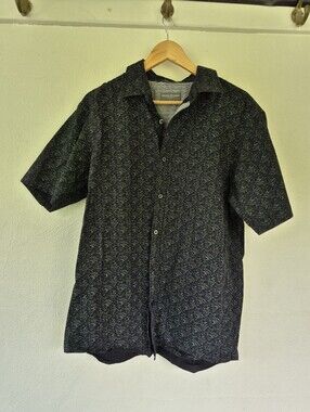Michael Brandon 100% Cotton Short Sleeve Button Down Shirt Large